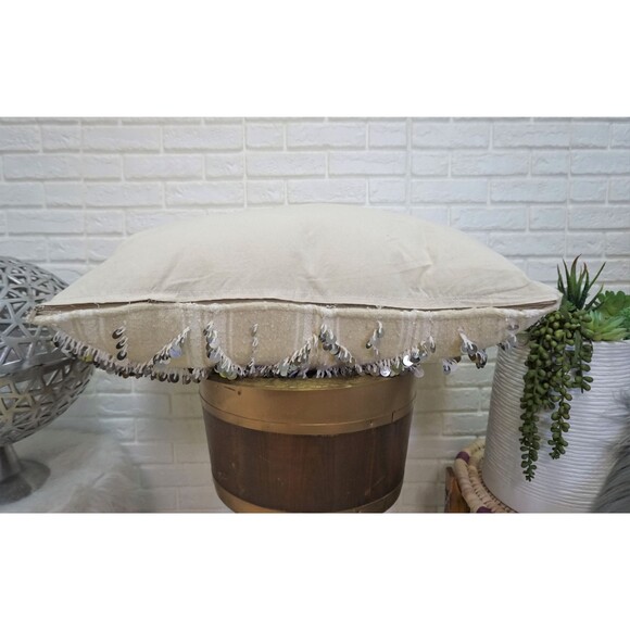 Vintage Moroccan Wedding Blanket Pillow: Berber Handira Cushion Cover 03YS00148 - Picture 8 of 10